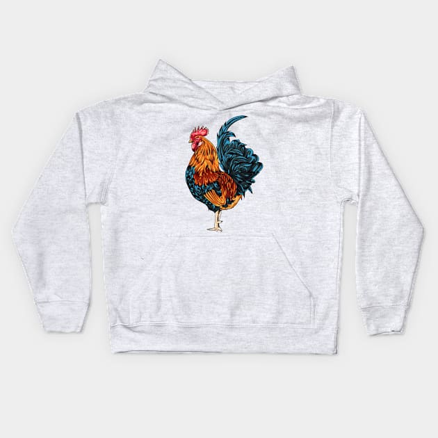 Rooster Kids Hoodie by San Creative